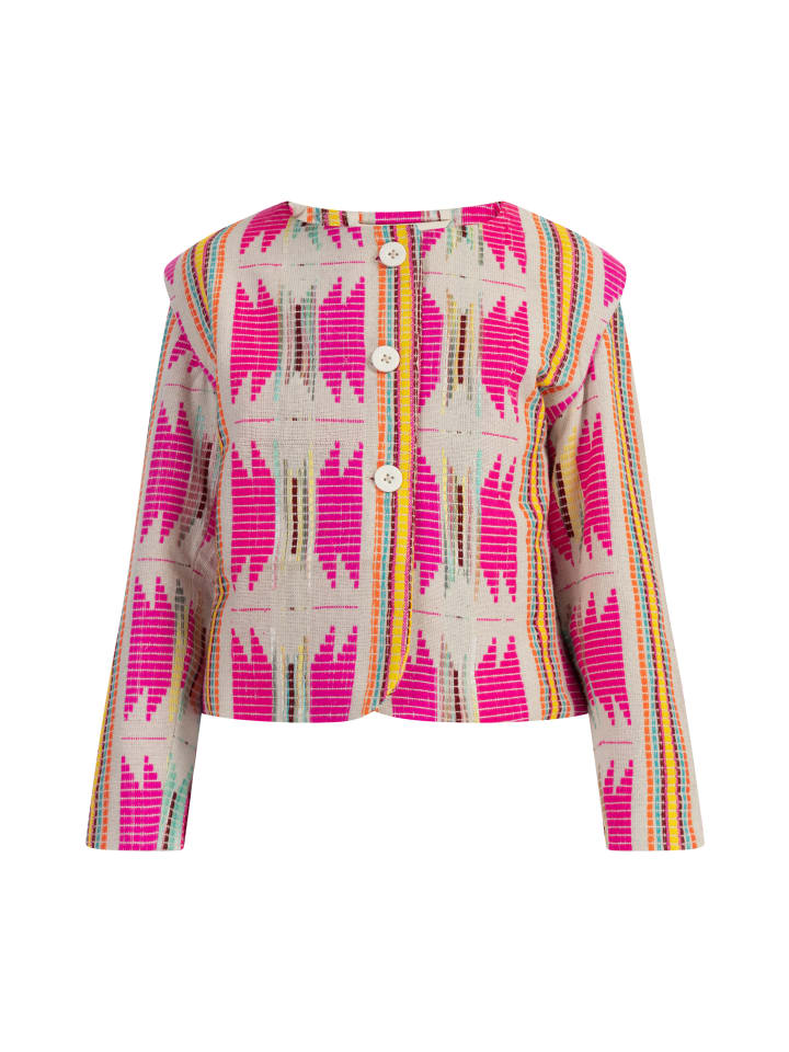 Куртка для девочки с розовым узором инков IZIA
Куртка для девочки с розовым узором инков IZIA