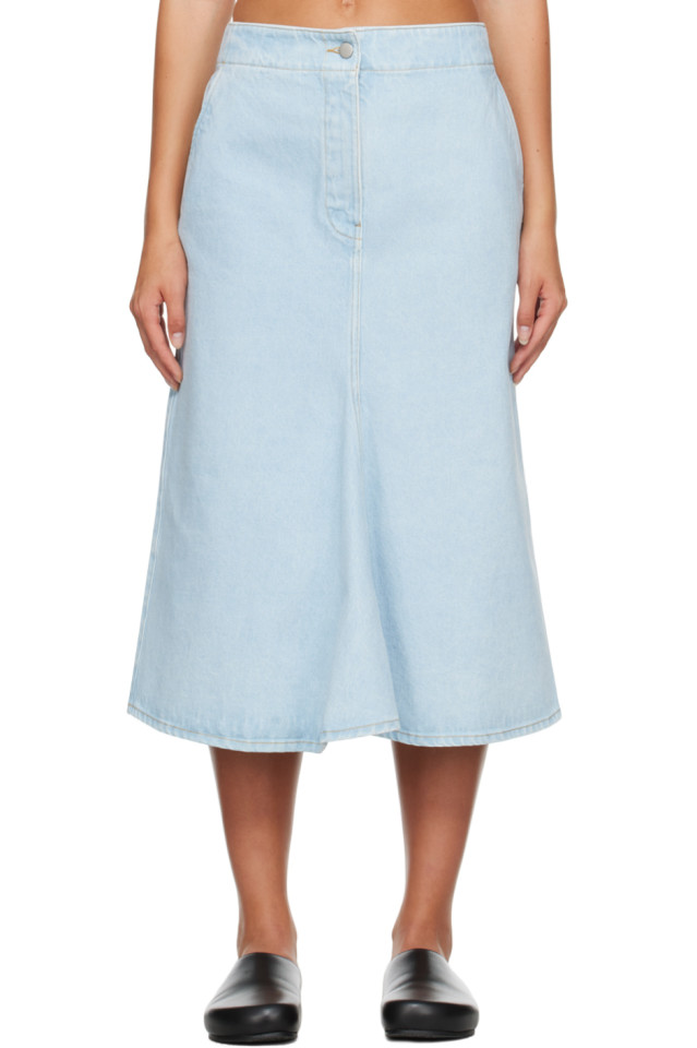 Черная джинсовая юбка миди Studio Nicholson, цвет bleach wash
Черная джинсовая юбка миди Studio Nicholson, цвет bleach wash