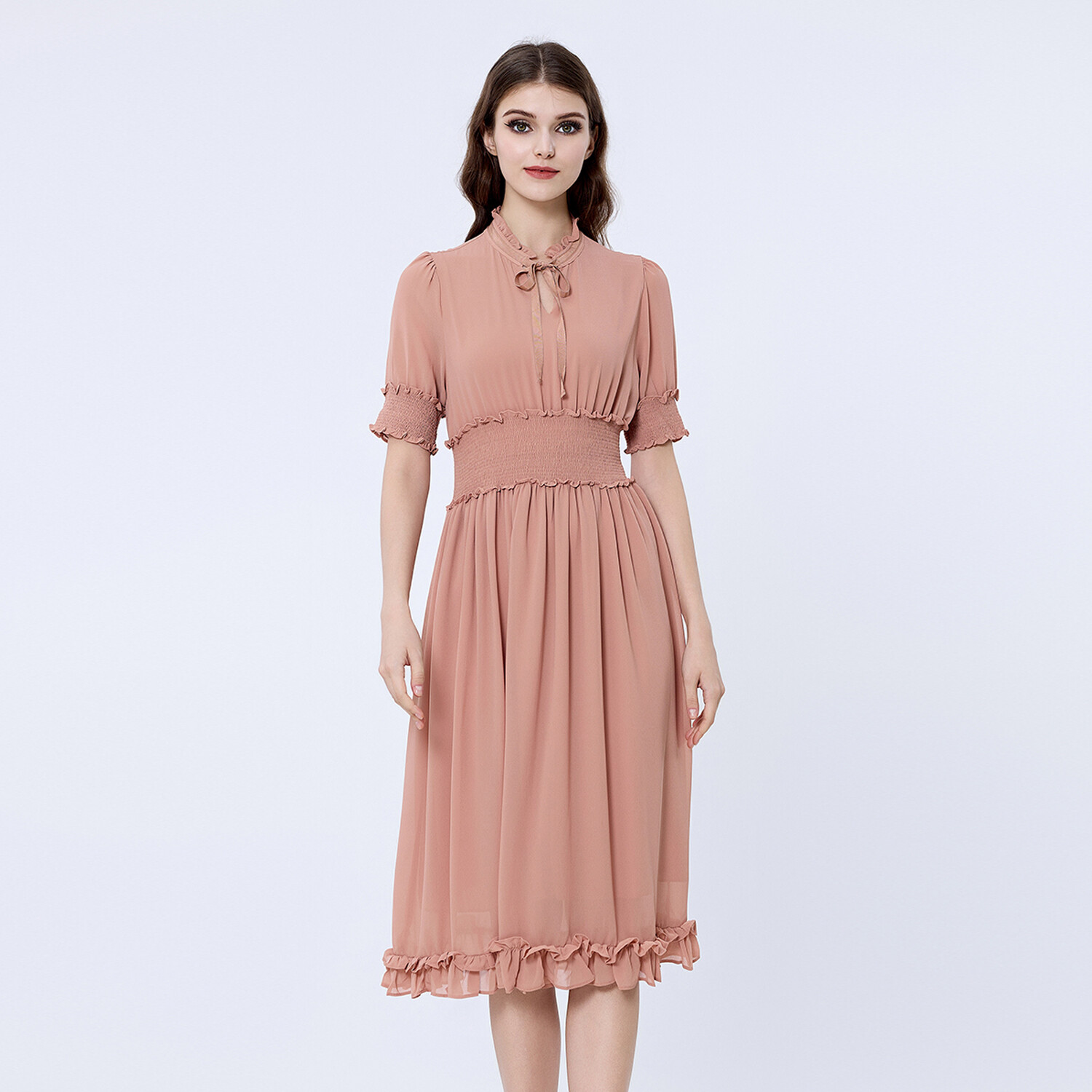 Шифоновое платье со смокингом и небольшими рюшами S&J Weekends, бежевый
Шифоновое платье со смокингом и небольшими рюшами S&J Weekends, бежевый