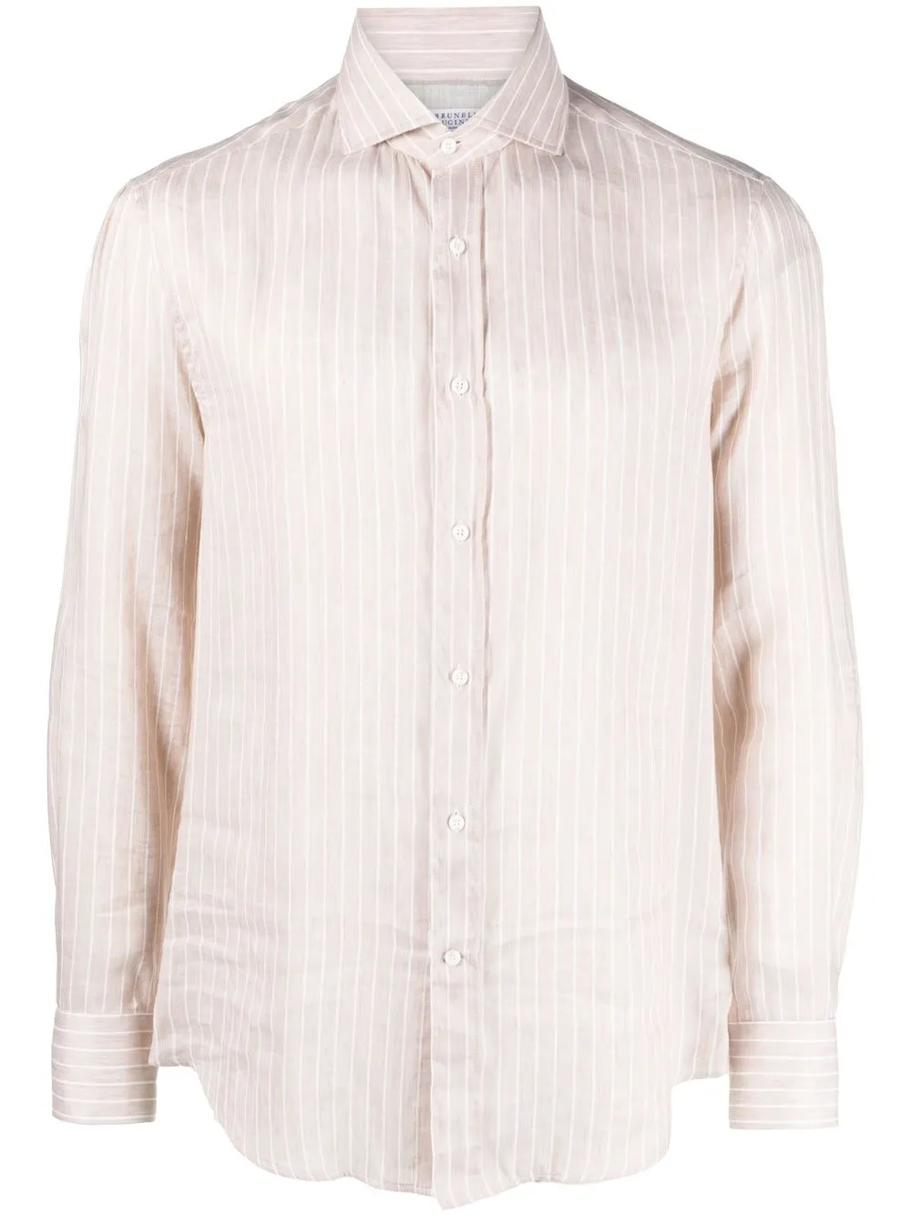 Полосатая рубашка с длинными рукавами Brunello Cucinelli, нейтральный 
Полосатая рубашка с длинными рукавами Brunello Cucinelli, нейтральный