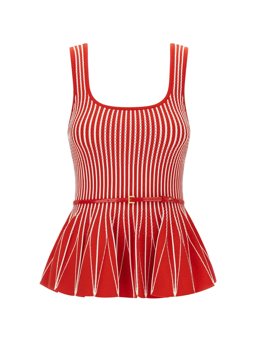 Полосатый плиссированный топ Elisabetta Franchi, красный
Полосатый плиссированный топ Elisabetta Franchi, красный