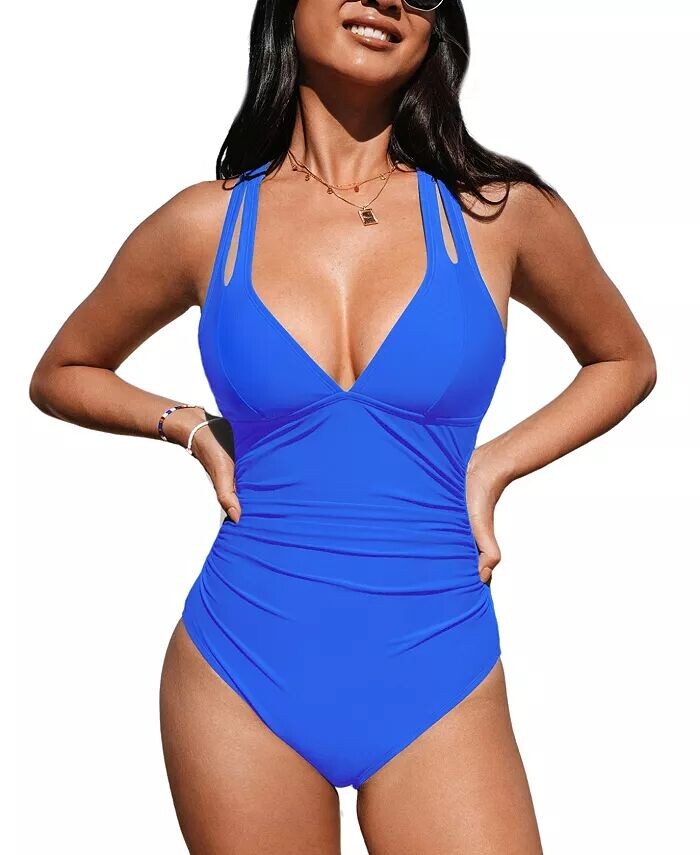 Женский цельный купальник Happiness со сборками и перекрестием на спине CUPSHE, синий
Женский цельный купальник Happiness со сборками и перекрестием на спине CUPSHE, синий