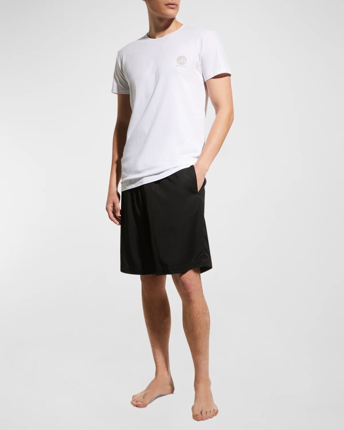 Мужская футболка с круглым вырезом и логотипом Medusa Versace, белый
Мужская футболка с круглым вырезом и логотипом Medusa Versace, белый