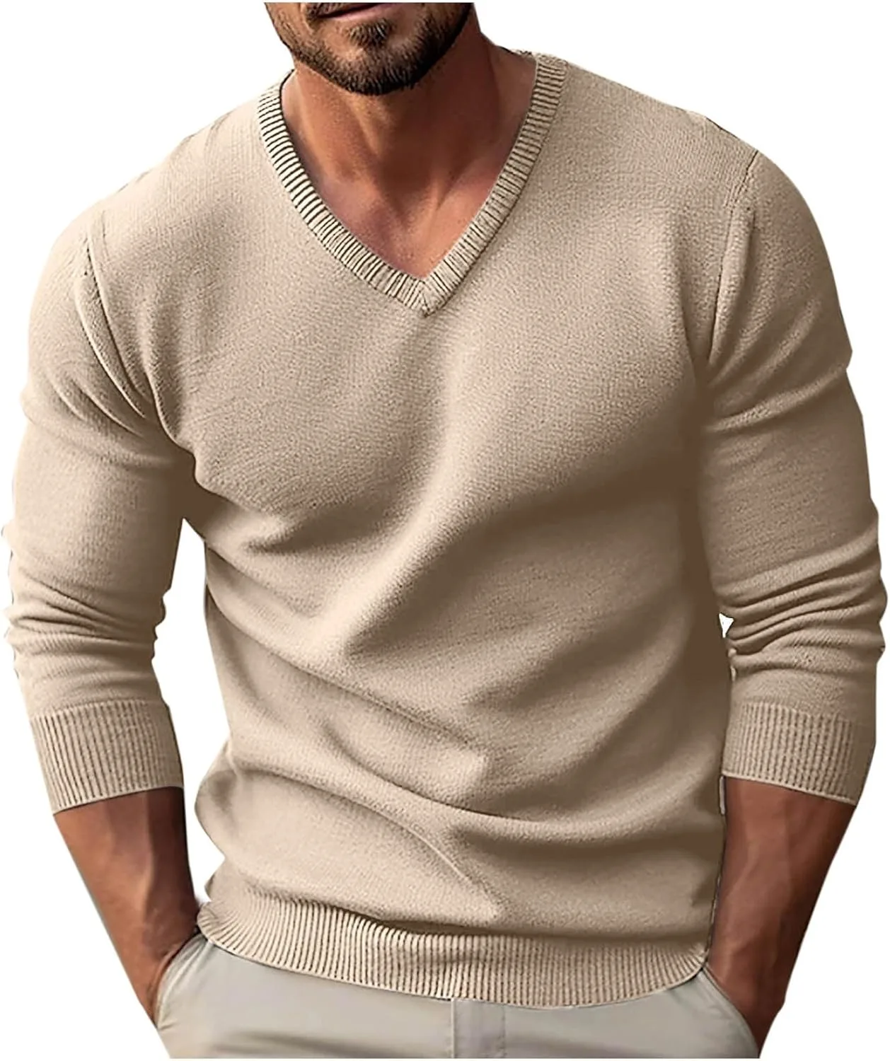 Мужской свитер с v-образным вырезом slim fit
Мужской свитер с v-образным вырезом slim fit
