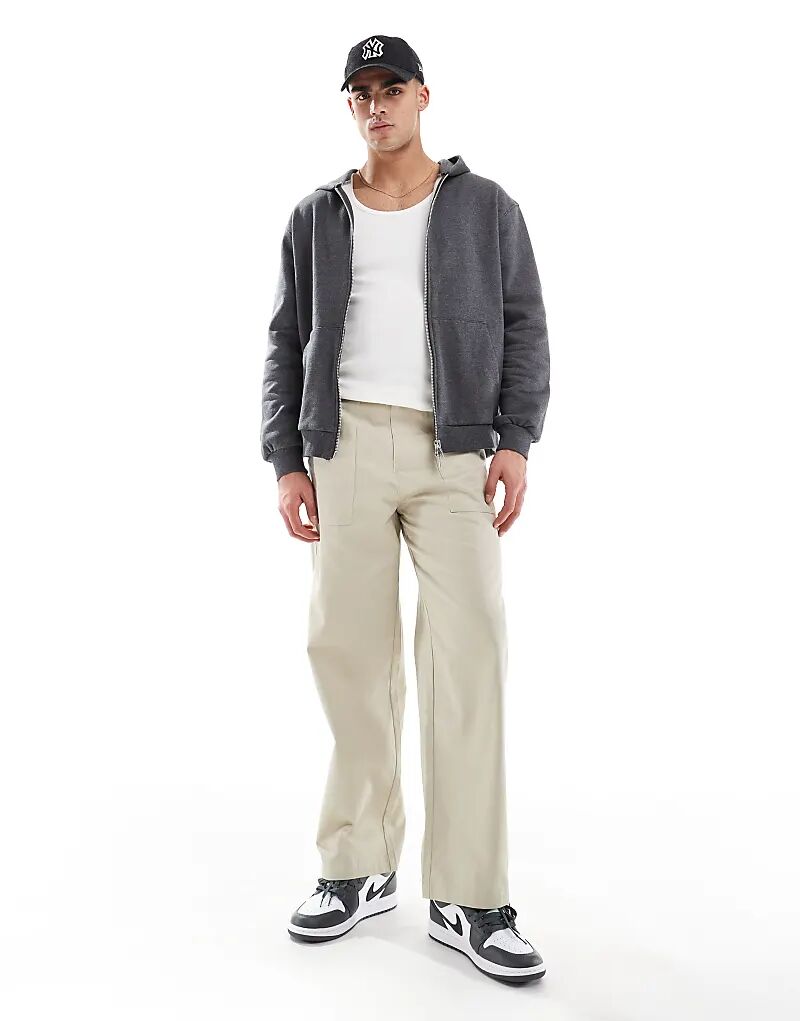 Брюки прямого кроя с узором «ёлочка» кремового цвета ASOS DESIGN
Брюки прямого кроя с узором «ёлочка» кремового цвета ASOS DESIGN