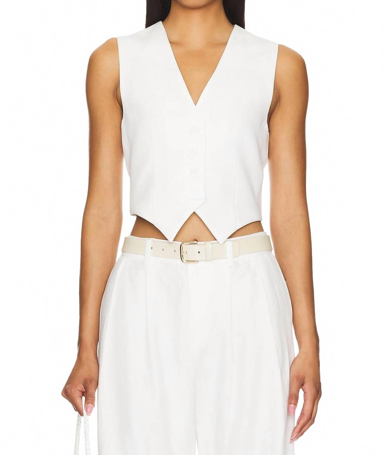 Женский твиловый жилет в цвете off white Enza Costa
Женский твиловый жилет в цвете off white Enza Costa