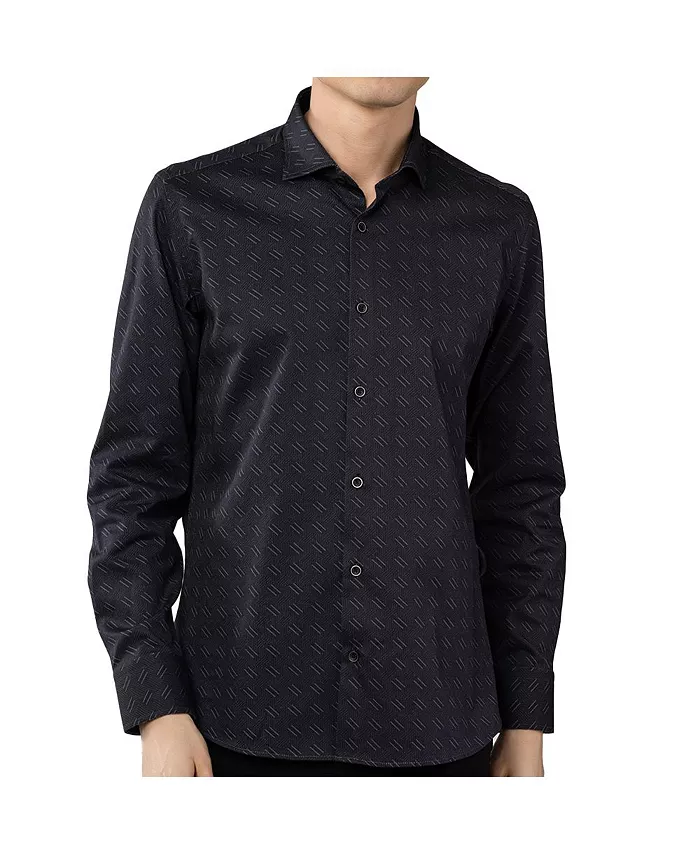 Мужская черная рубашка жаккард Luchiano Visconti, черный
Мужская черная рубашка жаккард Luchiano Visconti, черный