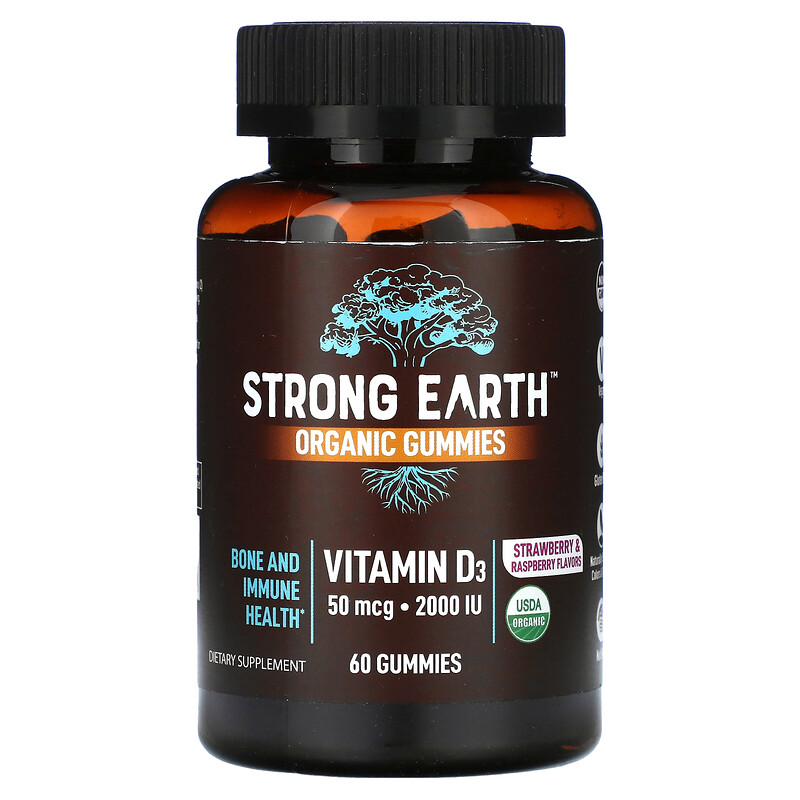 YumVs, Strong Earth, органические жевательные таблетки, витамин D3, клубника и малина, 2000 МЕ, 60 жевательных таблеток (25 мкг (1000 МЕ) в 1 жевательной таблетке)
YumVs, Strong Earth, органические жевательные таблетки, витамин D3, клубника и малина, 2000 МЕ, 60 жевательных таблеток (25 мкг (1000 МЕ) в 1 жевательной таблетке)