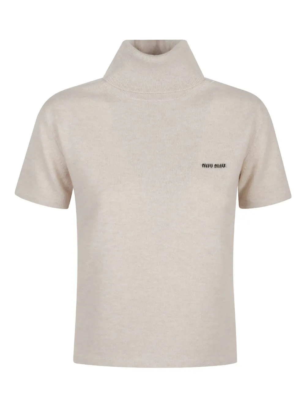 Кашемировый свитер с высоким воротником Miu Miu, бежевый
Кашемировый свитер с высоким воротником Miu Miu, бежевый