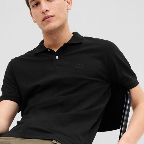 Рубашка-Поло из пике с вышитым логотипом Gap, черный
Рубашка-Поло из пике с вышитым логотипом Gap, черный