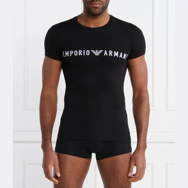 Облегающая футболка Emporio Armani, черный 
Облегающая футболка Emporio Armani, черный