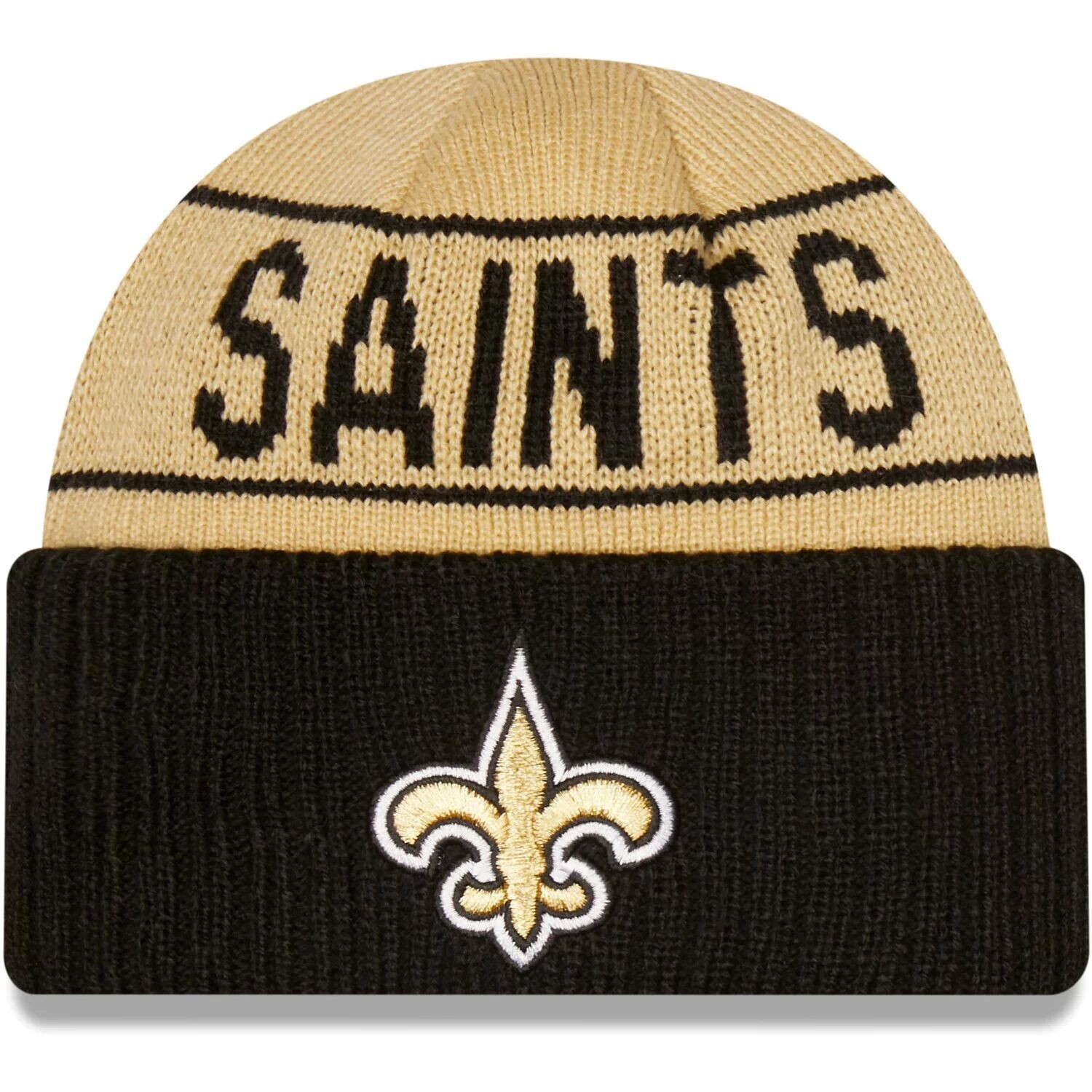 Мужская двусторонняя вязаная шапка New Era золотого/черного цвета New Orleans Saints с манжетами
Мужская двусторонняя вязаная шапка New Era золотого/черного цвета New Orleans Saints с манжетами
