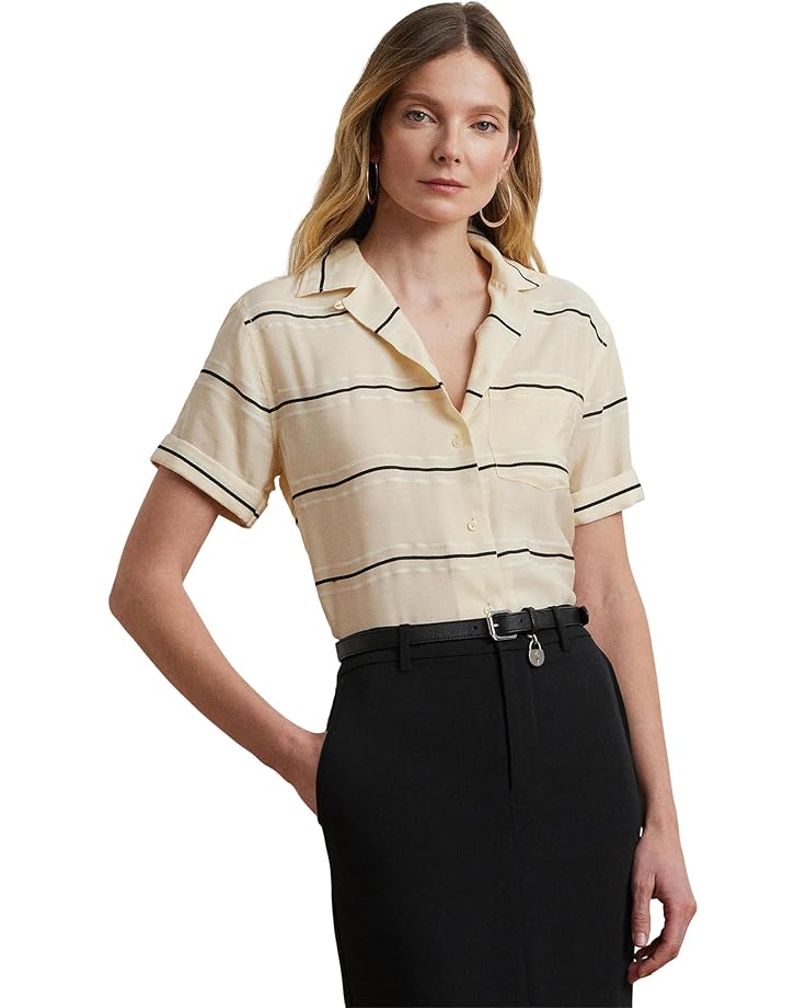 Рубашка Lauren Ralph Lauren Striped Short-sleeve Camp Shirt, цвет Tan Multi
Рубашка Lauren Ralph Lauren Striped Short-sleeve Camp Shirt, цвет Tan Multi