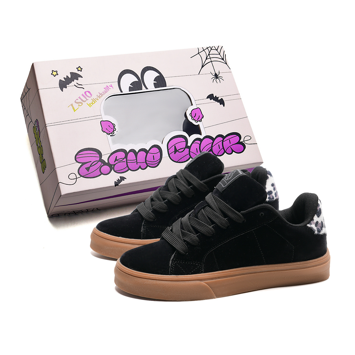 Z.SUO Стойкие к скольжению, износостойкие, легкие низкие скейтерские кроссовки унисекс непарные - леопардовый принт черный, цвет Leopard Print Black
Z.SUO Стойкие к скольжению, износостойкие, легкие низкие скейтерские кроссовки унисекс непарные - леопардовый принт черный, цвет Leopard Print Black