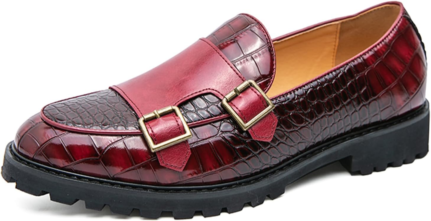 Мужские туфли-лоферы Dacnakby с двойной пряжкой монк, кожаные слипоны бордового цвета с узором под крокодила и рифленой подошвой, деловая и повседневная стильная обувь
Мужские туфли-лоферы Dacnakby с двойной пряжкой монк, кожаные слипоны бордового цвета с узором под крокодила и рифленой подошвой, деловая и повседневная стильная обувь
