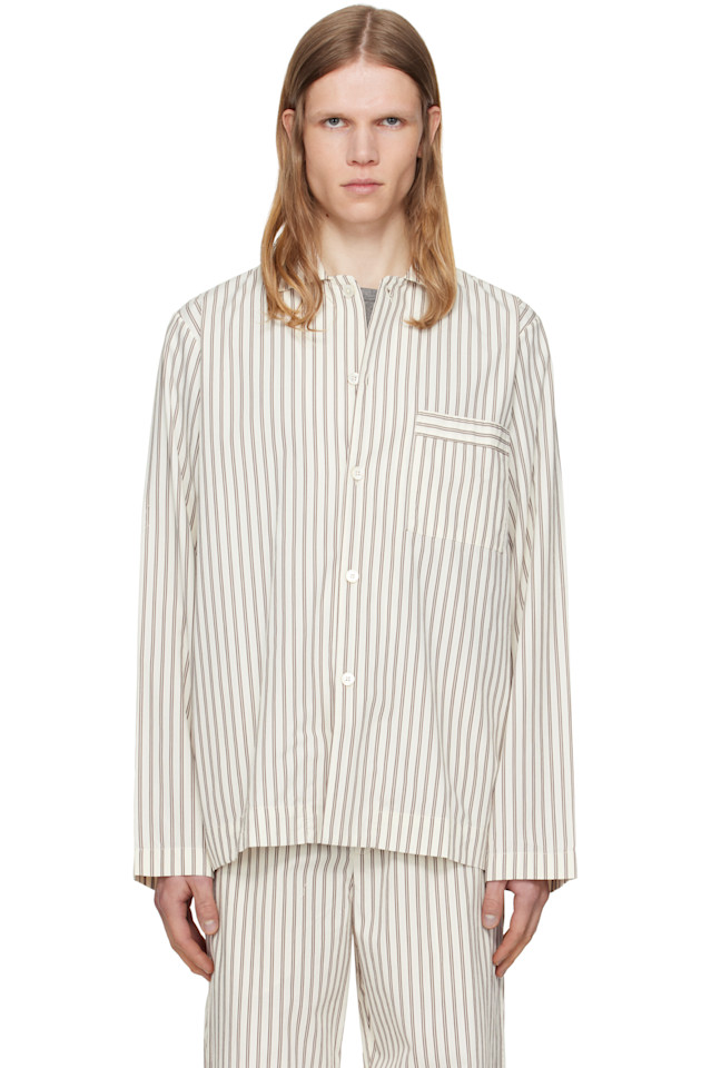 Поплиновая пижамная рубашка с длинными рукавами Tekla, цвет hopper stripes 
Поплиновая пижамная рубашка с длинными рукавами Tekla, цвет hopper stripes