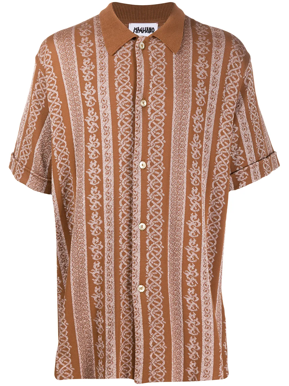 Рубашка свободного кроя со вставками Magliano, коричневый
Рубашка свободного кроя со вставками Magliano, коричневый