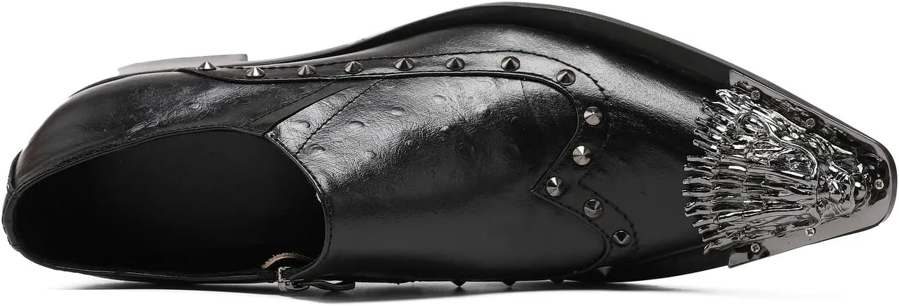 Мужские туфли с молнией Santimon, повседневные лоферы из натуральной кожи с заклепками, заостренные, с декором в виде головы льва, оксфорды, наделаются без шнурков, для делового и торжественного образа, черный
Мужские туфли с молнией Santimon, повседневные лоферы из натуральной кожи с заклепками, заостренные, с декором в виде головы льва, оксфорды, наделаются без шнурков, для делового и торжественного образа, черный