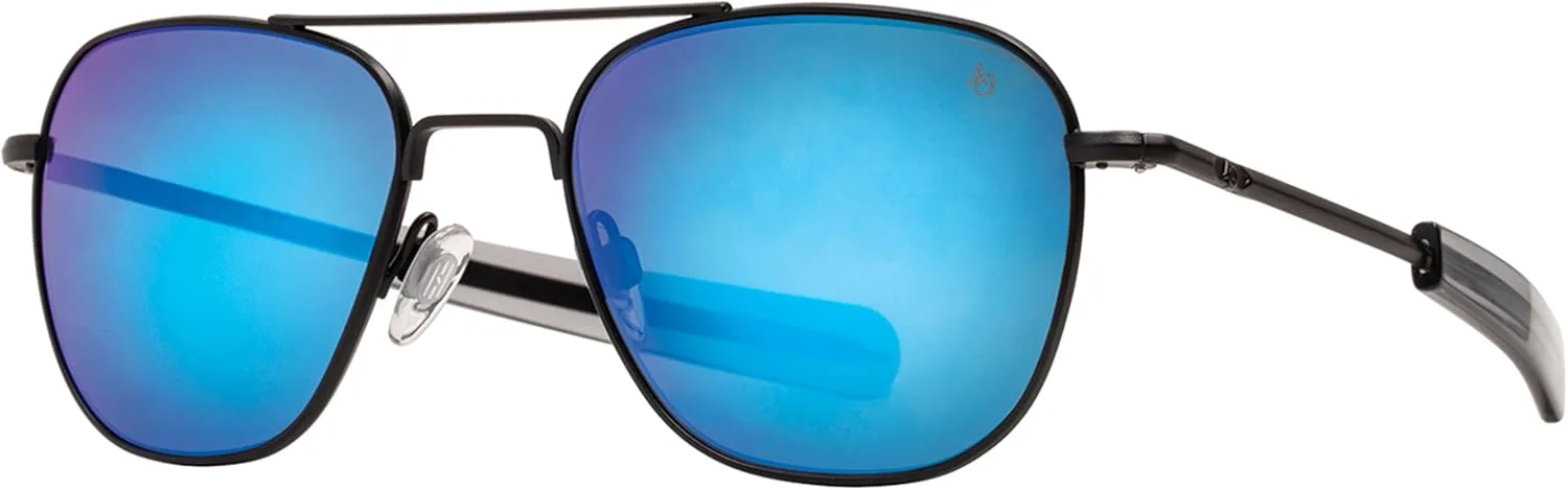 Оригинальные солнцезащитные очки-пилот AO American Optical | Линзы SkyMaster | Доступны поляризованные и неполяризованные линзы, Black / Sunflash Blue Mirror Lens
Оригинальные солнцезащитные очки-пилот AO American Optical | Линзы SkyMaster | Доступны поляризованные и неполяризованные линзы, Black / Sunflash Blue Mirror Lens