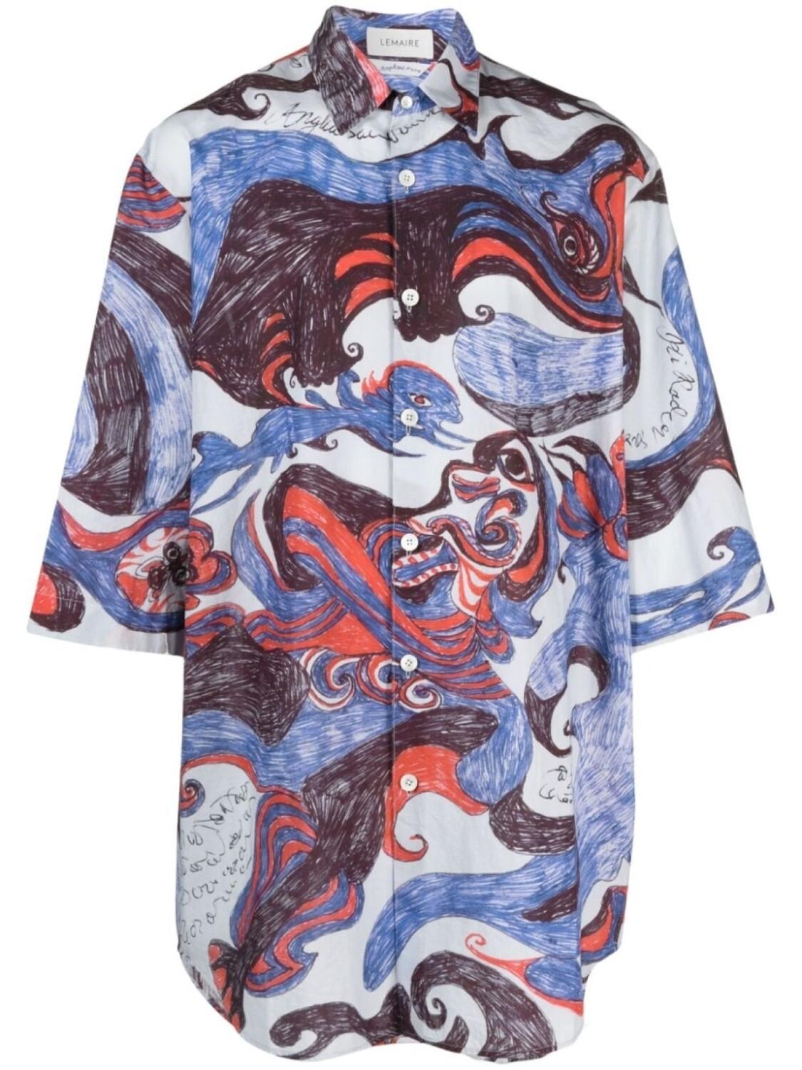 LEMAIRE рубашка Angkasapura с графичным принтом, синий
LEMAIRE рубашка Angkasapura с графичным принтом, синий