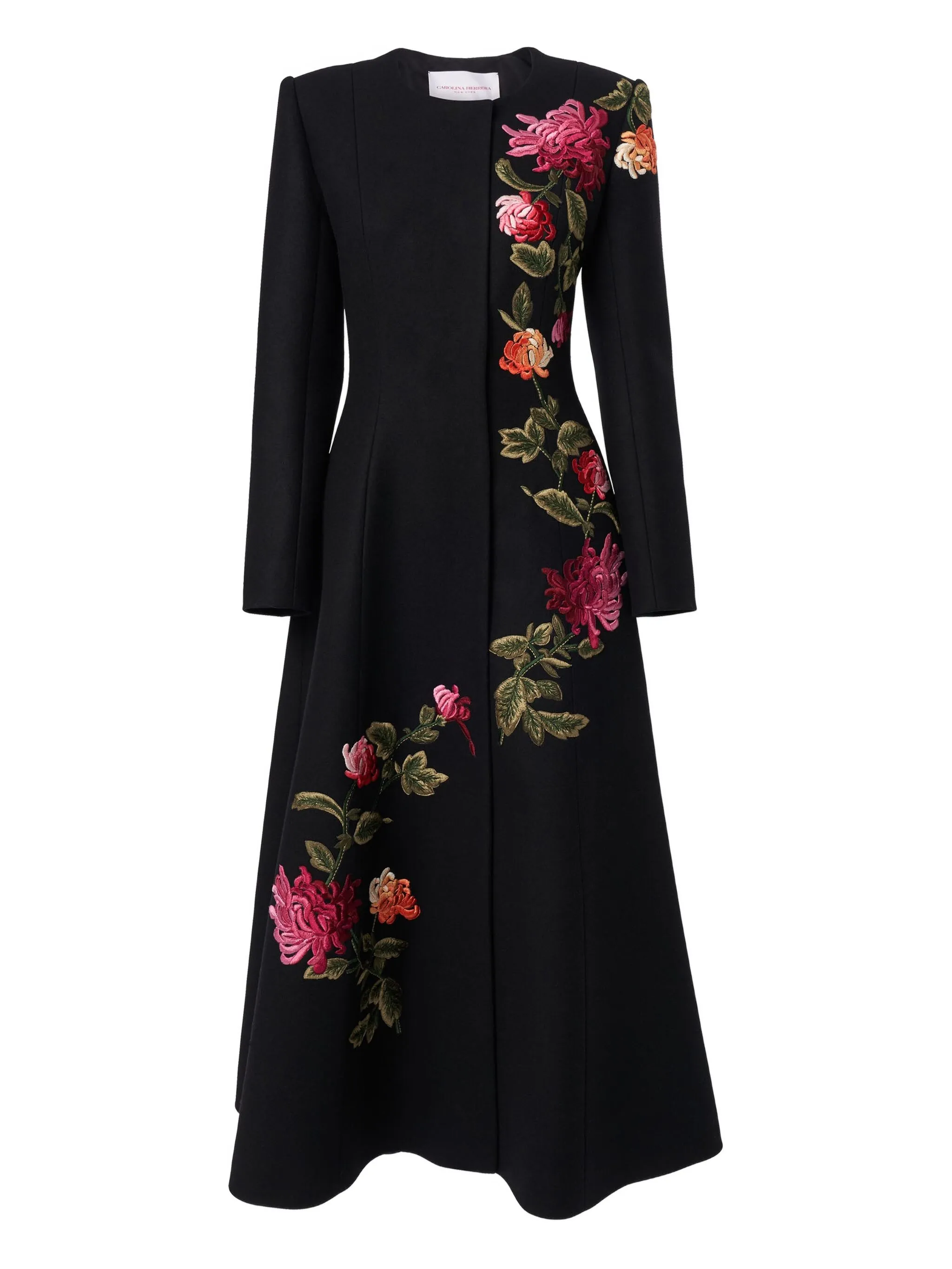 Пальто а-силуэта с вышивкой Carolina Herrera, черный
Пальто а-силуэта с вышивкой Carolina Herrera, черный
