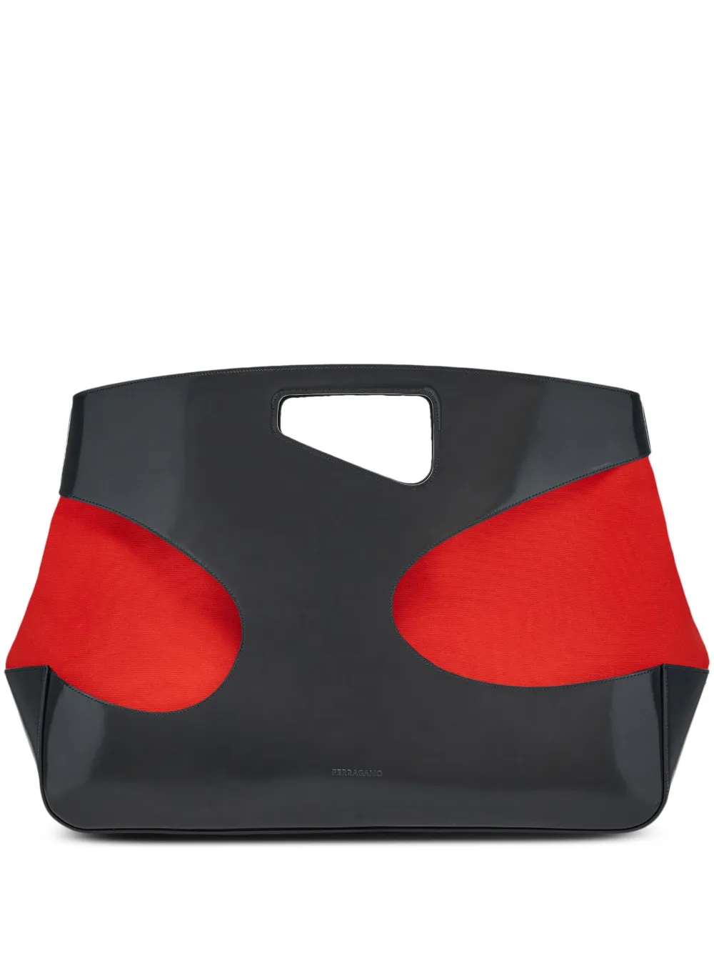 Сумка с верхними ручками и вырезами Ferragamo, черный
Сумка с верхними ручками и вырезами Ferragamo, черный