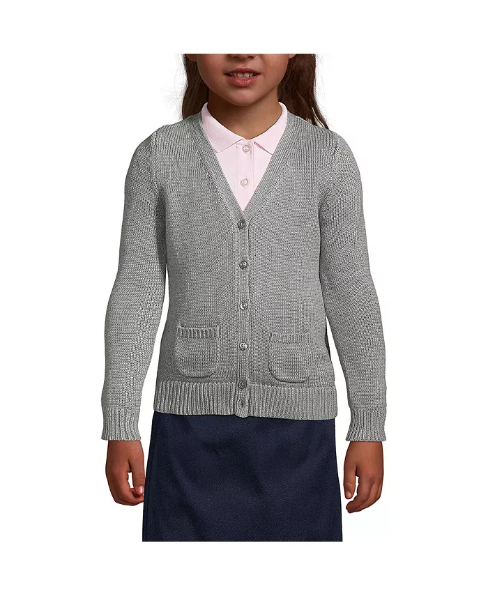 Детский школьный кардиган из хлопка и модала на пуговицах для девочек Lands' End, синий
Детский школьный кардиган из хлопка и модала на пуговицах для девочек Lands' End, синий