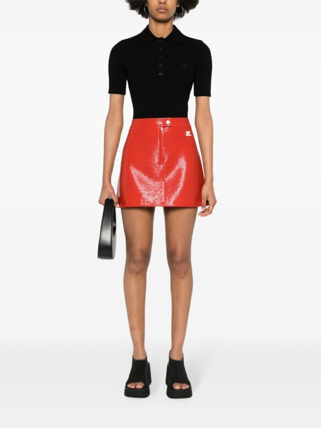 Трикотажная рубашка поло с нашивкой-логотипом Courrèges, черный
Трикотажная рубашка поло с нашивкой-логотипом Courrèges, черный