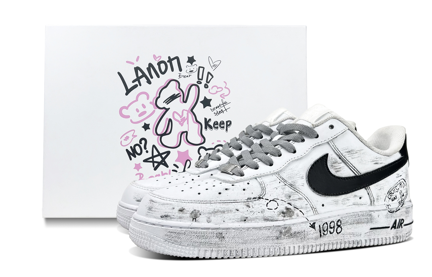 Nike Air Force 1 Seal, Special Box устойчивые к истиранию низкие скейтборд-кроссовки мужские Black White
Nike Air Force 1 Seal, Special Box устойчивые к истиранию низкие скейтборд-кроссовки мужские Black White