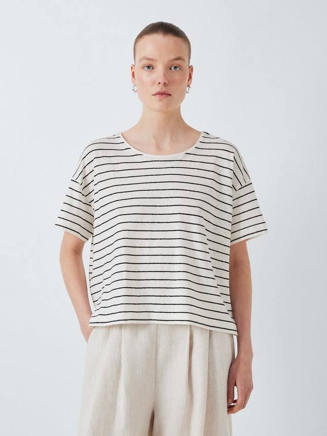 Футболка из свободного хлопка в полоску с насыщенным рисунком John Lewis, белый/черный
Футболка из свободного хлопка в полоску с насыщенным рисунком John Lewis, белый/черный