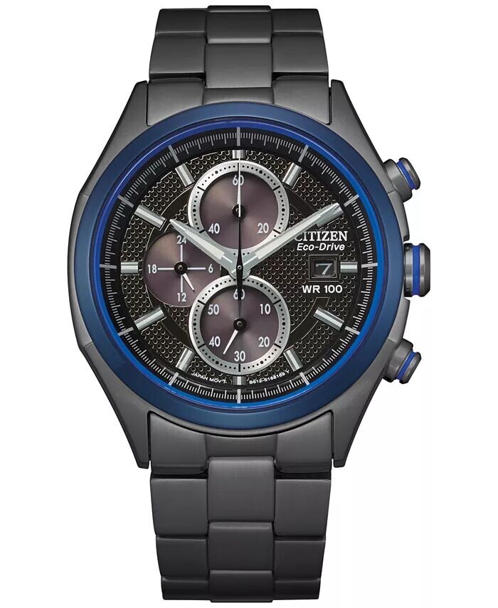 Eco-Drive Мужские часы с хронографом, черный браслет из нержавеющей стали, 41 мм Citizen
Eco-Drive Мужские часы с хронографом, черный браслет из нержавеющей стали, 41 мм Citizen