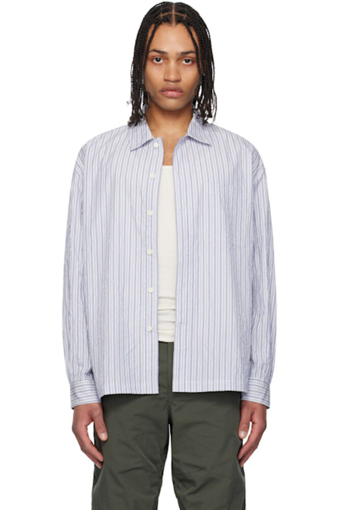 Рубашка для отдыха в полоску с белой и темно-синей текстурой COOR
Рубашка для отдыха в полоску с белой и темно-синей текстурой COOR