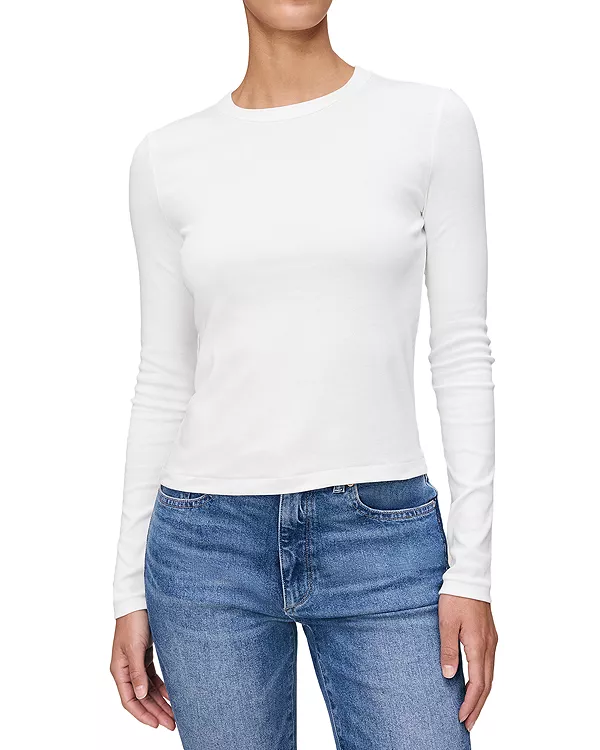 Укороченная футболка с длинным рукавом Dl1961, белый
Укороченная футболка с длинным рукавом Dl1961, белый