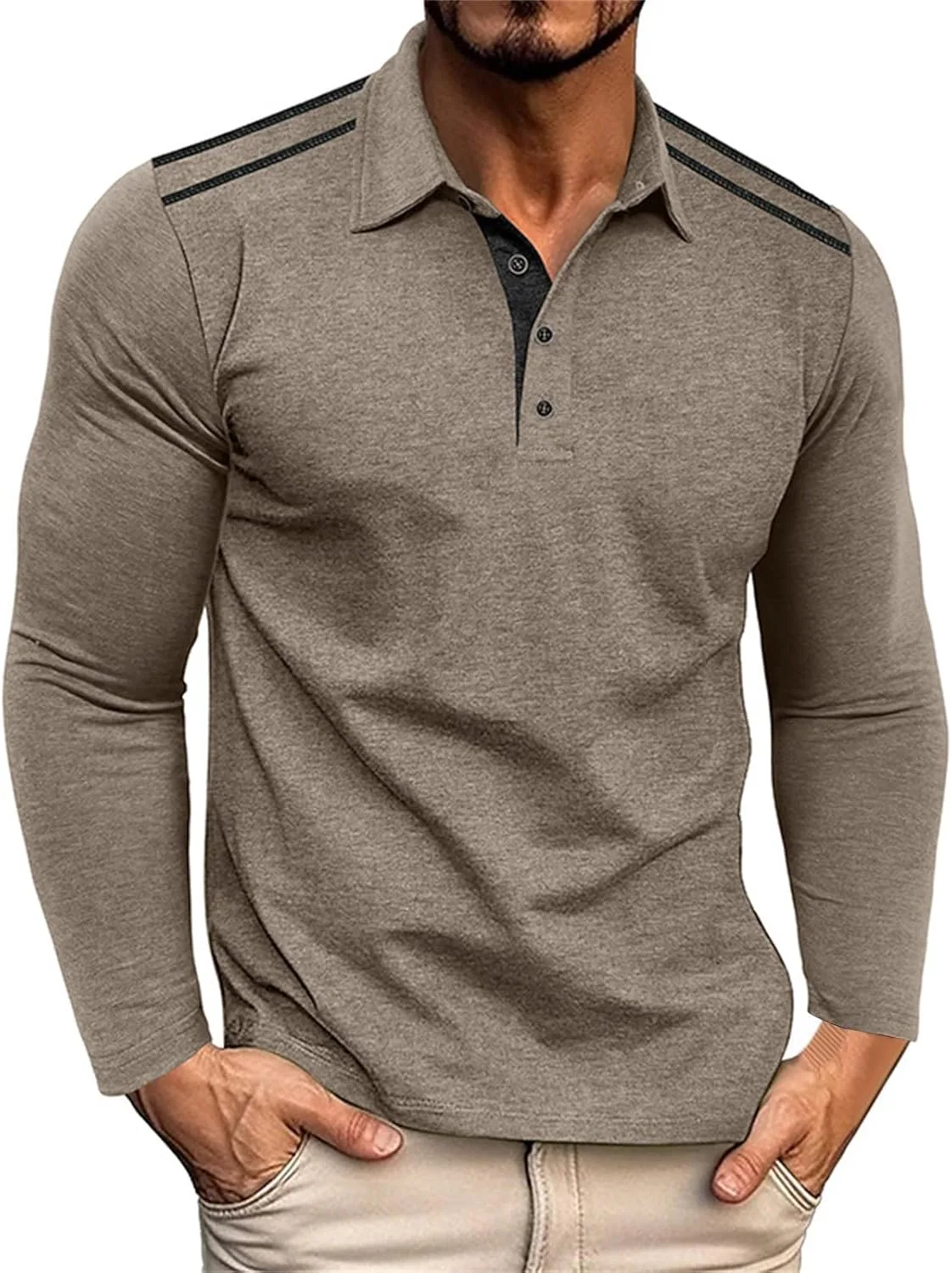 Мужская классическая поло с длинным рукавом
Мужская классическая поло с длинным рукавом