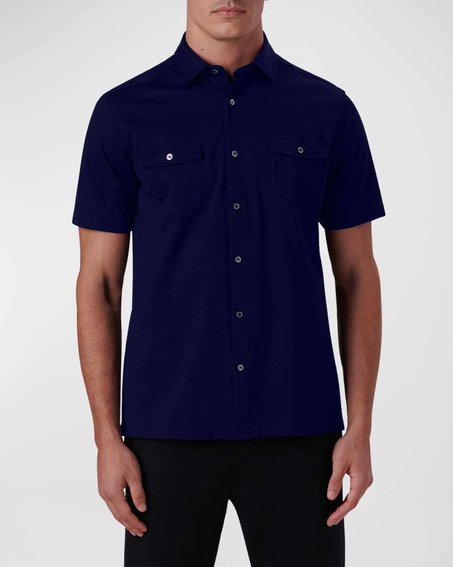 Мужская рубашка OoohCotton с короткими рукавами и нагрудными карманами Bugatchi
Мужская рубашка OoohCotton с короткими рукавами и нагрудными карманами Bugatchi