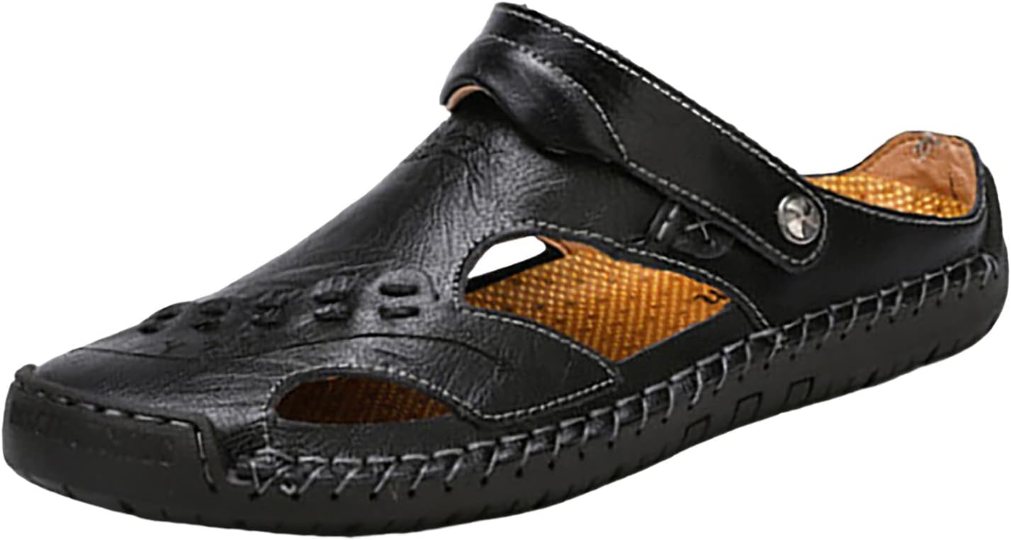 Мужские летние дышащие сшитые вручную повседневные пляжные сандалии CsgrFagr, ленивые с ПУ, для внешней торговли, кожаные сандалии, размер 9 (BW1, 11.5), черный
Мужские летние дышащие сшитые вручную повседневные пляжные сандалии CsgrFagr, ленивые с ПУ, для внешней торговли, кожаные сандалии, размер 9 (BW1, 11.5), черный