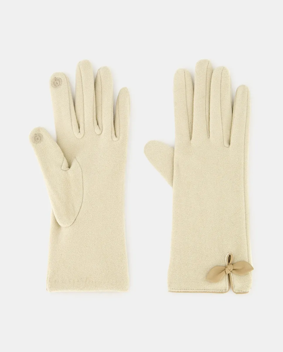 Трикотажные перчатки бежевого цвета с бантом Eem
Трикотажные перчатки бежевого цвета с бантом Eem