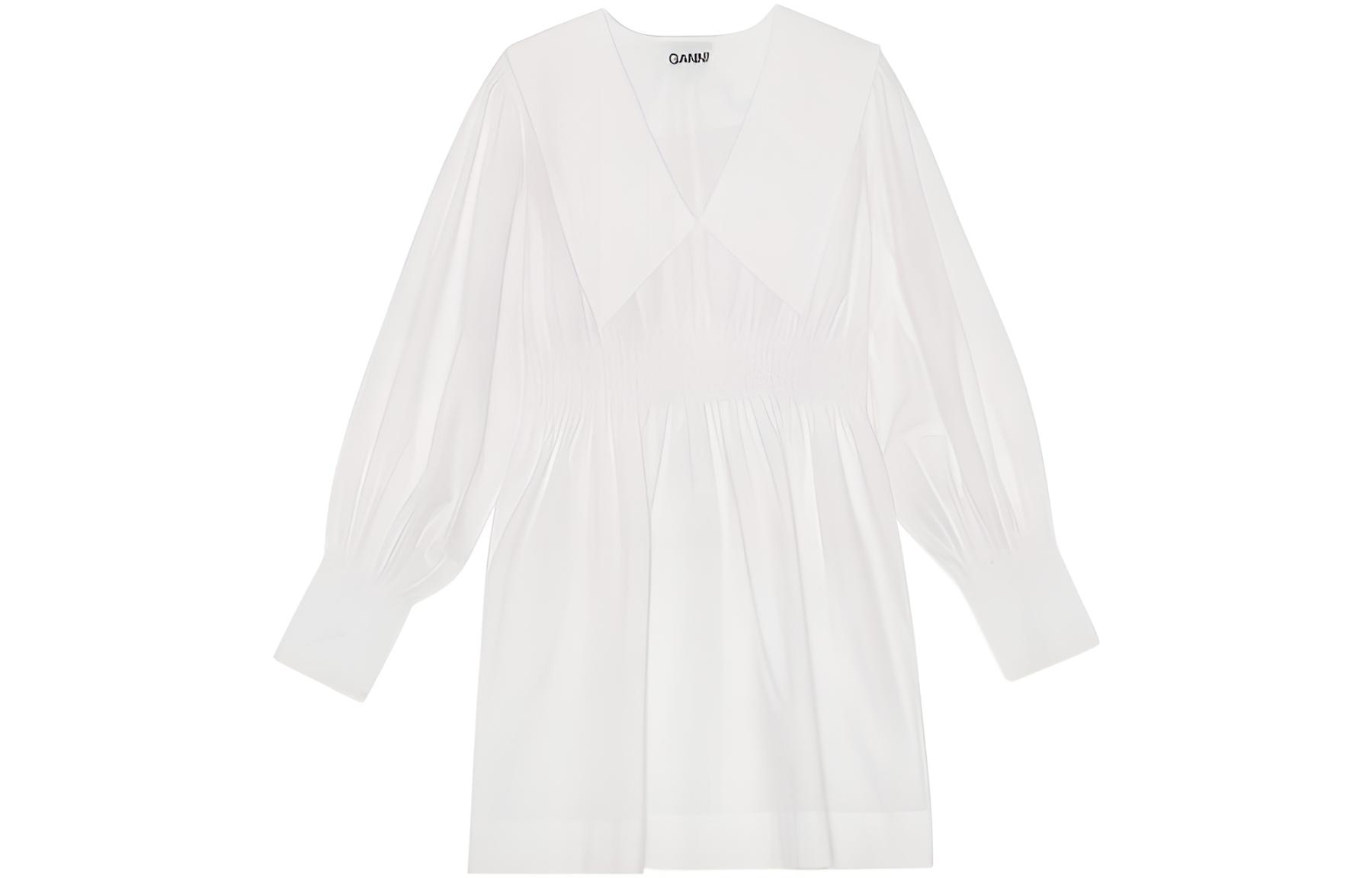 GANNI Женское белое платье с длинными рукавами
GANNI Женское белое платье с длинными рукавами
