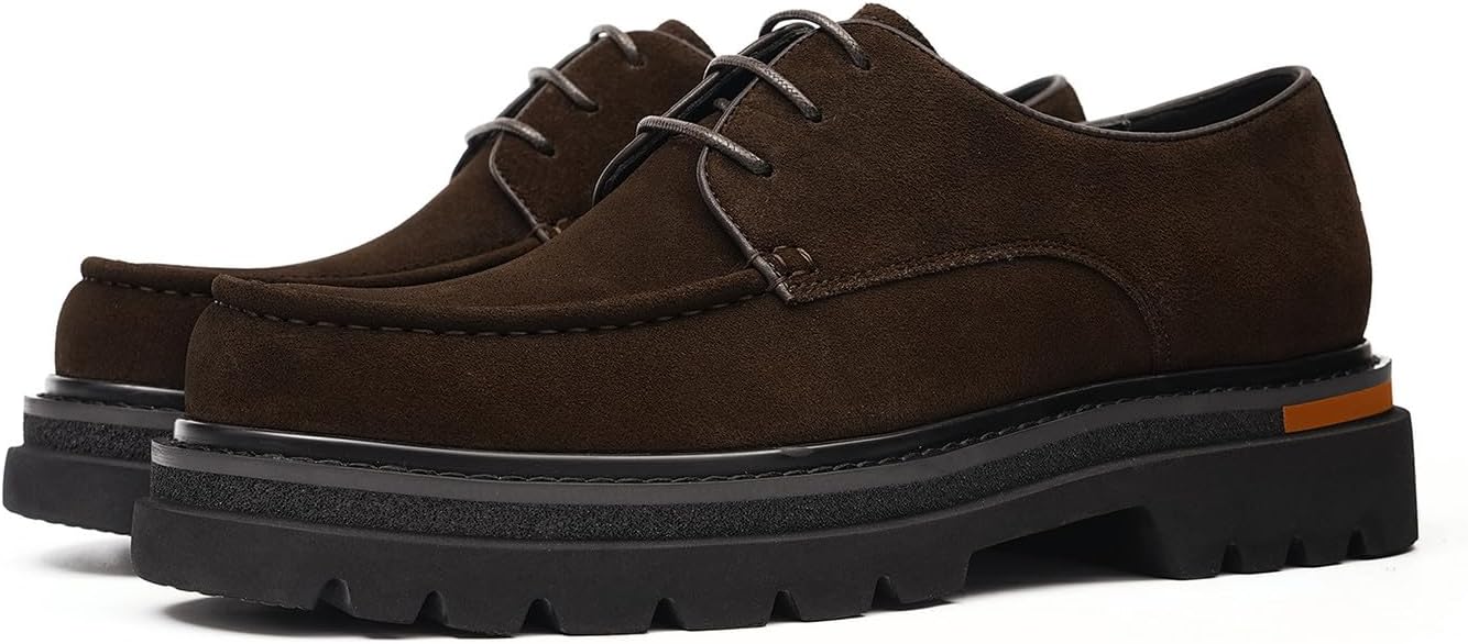 Мужские дерби Santimon с массивной подошвой из натуральной кожи - премиальная замша и гладкая кожа, противоскользящие комфортные туфли, бизнес-кэжуал оксфорды для мужчин, коричневый
Мужские дерби Santimon с массивной подошвой из натуральной кожи - премиальная замша и гладкая кожа, противоскользящие комфортные туфли, бизнес-кэжуал оксфорды для мужчин, коричневый