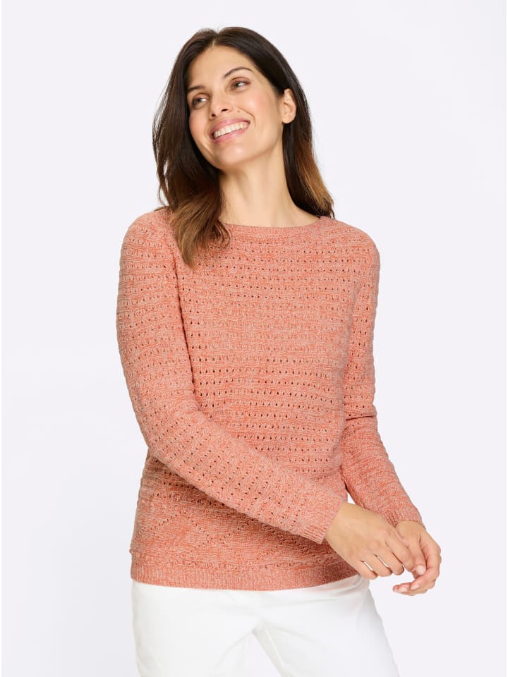 Ажурный свитер в абрикосово-экрюовую крапинку Sieh an!
Ажурный свитер в абрикосово-экрюовую крапинку Sieh an!