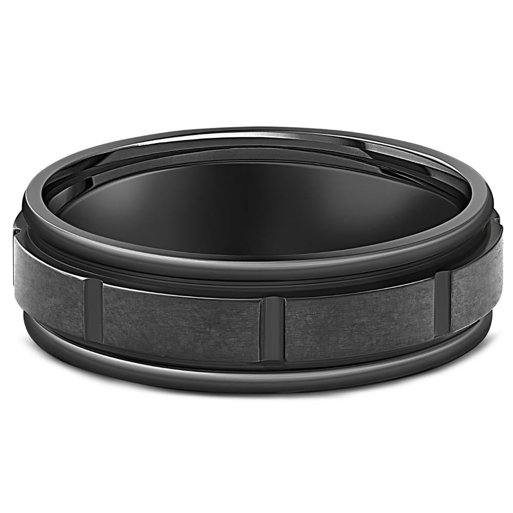 Мужское обручальное кольцо Comfort Fit из черного титана с полированным краем и рифлением, 7 мм Pompeii2, Titainum
Мужское обручальное кольцо Comfort Fit из черного титана с полированным краем и рифлением, 7 мм Pompeii2, Titainum