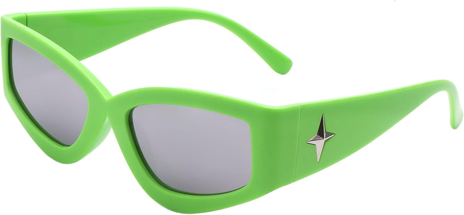Солнцезащитные очки PASTL в стиле ретро «кошачий глаз» с элегантной угловатой прямоугольной оправой, серебристыми звездочками и защитой от УФ-излучения UV400, Light Green (Silver Mirror)
Солнцезащитные очки PASTL в стиле ретро «кошачий глаз» с элегантной угловатой прямоугольной оправой, серебристыми звездочками и защитой от УФ-излучения UV400, Light Green (Silver Mirror)