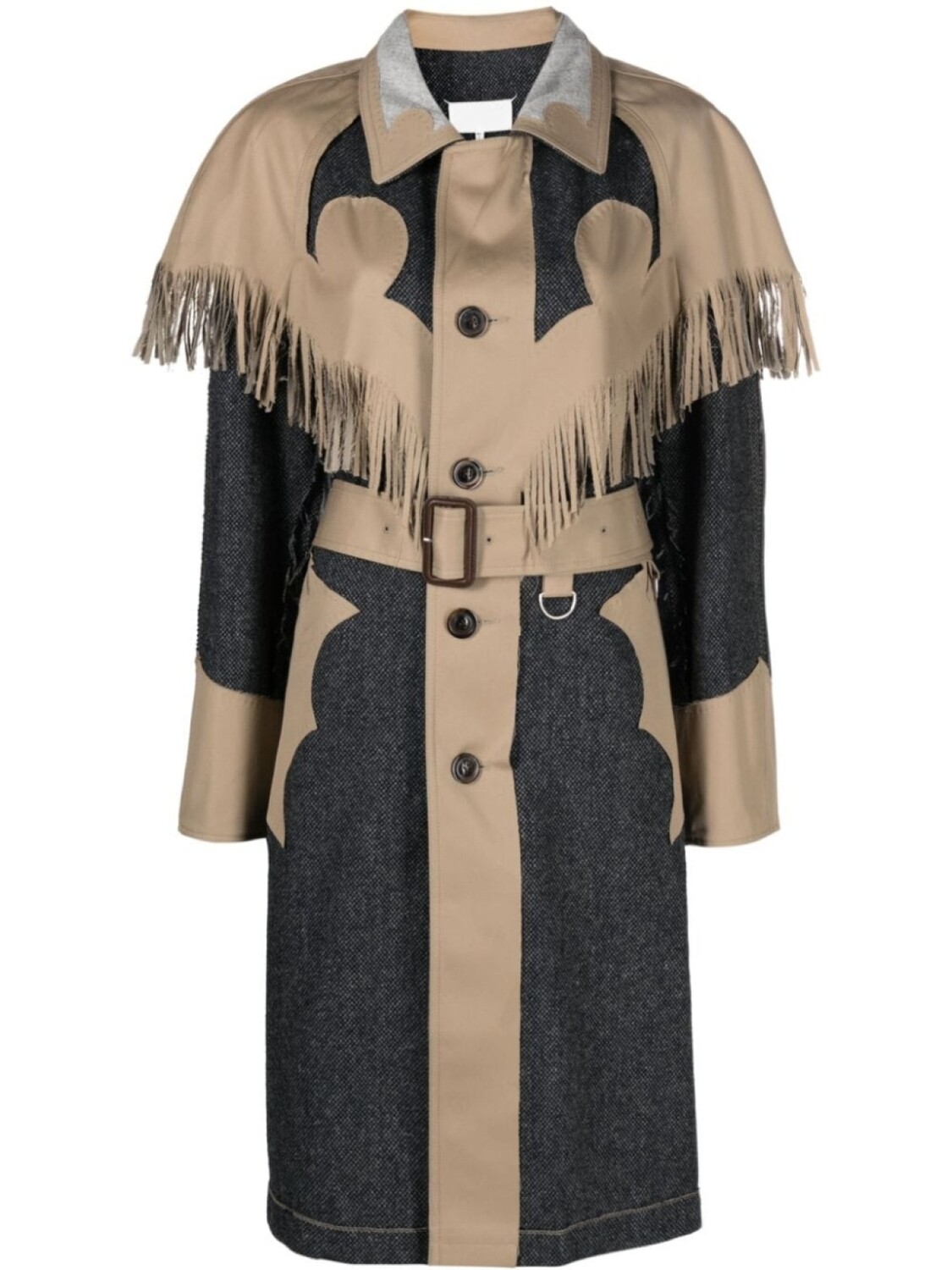 Maison Margiela fringed panelled single-breasted coat, нейтральный цвет
Maison Margiela fringed panelled single-breasted coat, нейтральный цвет