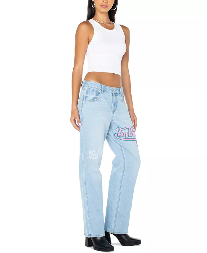 Женские джинсы прямого кроя с заплатками Von Dutch, синий
Женские джинсы прямого кроя с заплатками Von Dutch, синий