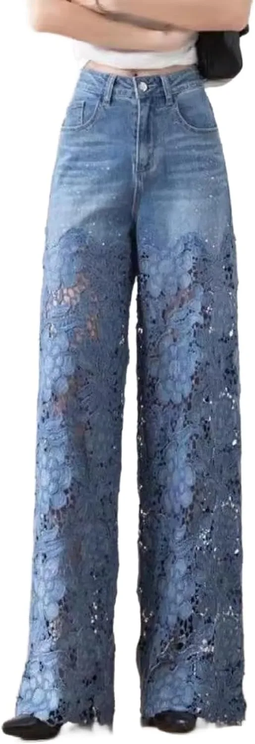 Джинсы с кружевными вставками и потертостями
Джинсы с кружевными вставками и потертостями