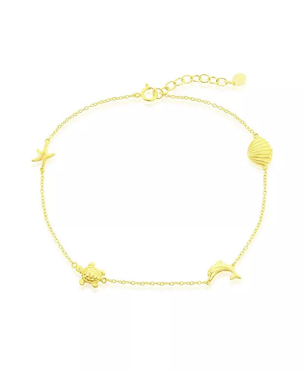 Серебряный браслет на лодыжку с изображением морской жизни Simona, gold
Серебряный браслет на лодыжку с изображением морской жизни Simona, gold