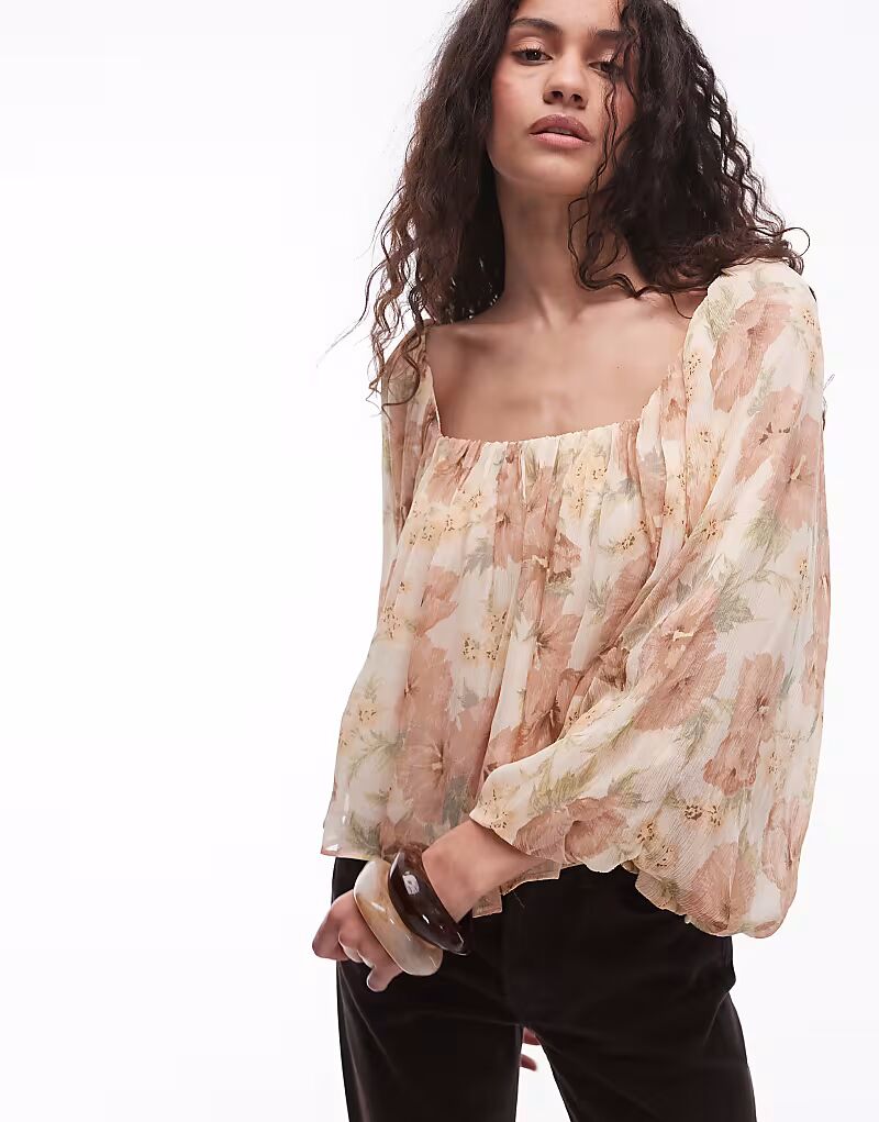 Mango - Бледно-желтая объемная блузка с цветочным принтом
Mango - Бледно-желтая объемная блузка с цветочным принтом