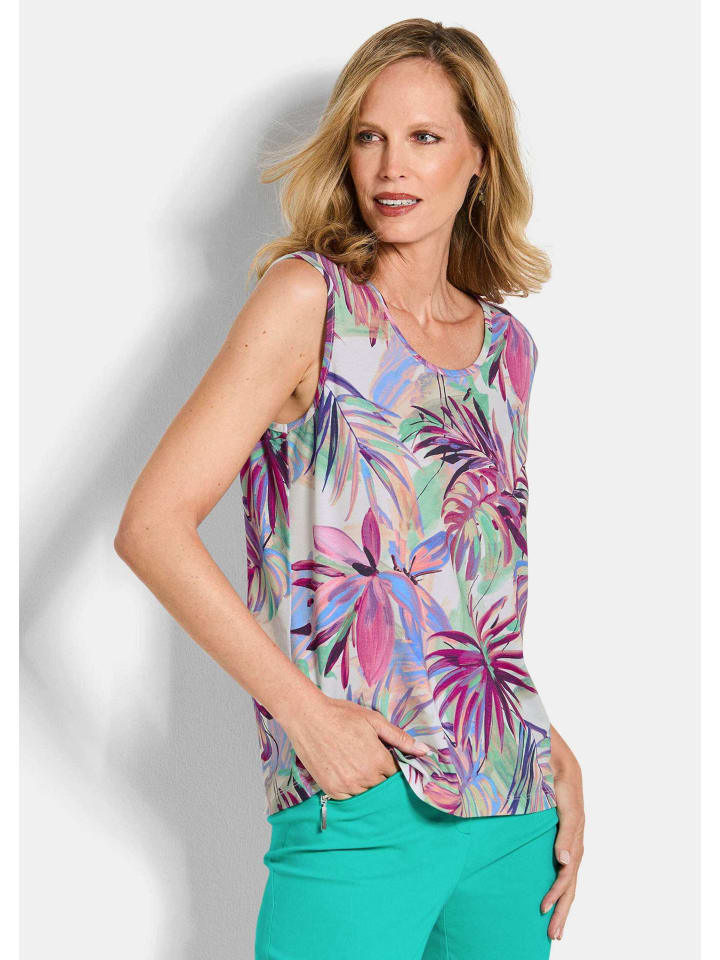 GOLDNER Укороченный размер: трикотажный топ, летний топ с рисунком пальм, разноцветный/узорчатый
GOLDNER Укороченный размер: трикотажный топ, летний топ с рисунком пальм, разноцветный/узорчатый