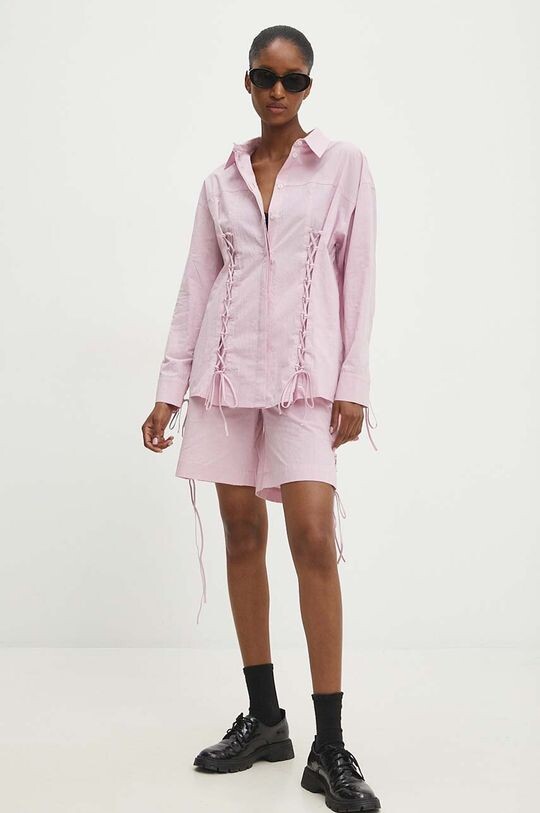 Хлопковая рубашка Answear Lab, розовый 
Хлопковая рубашка Answear Lab, розовый