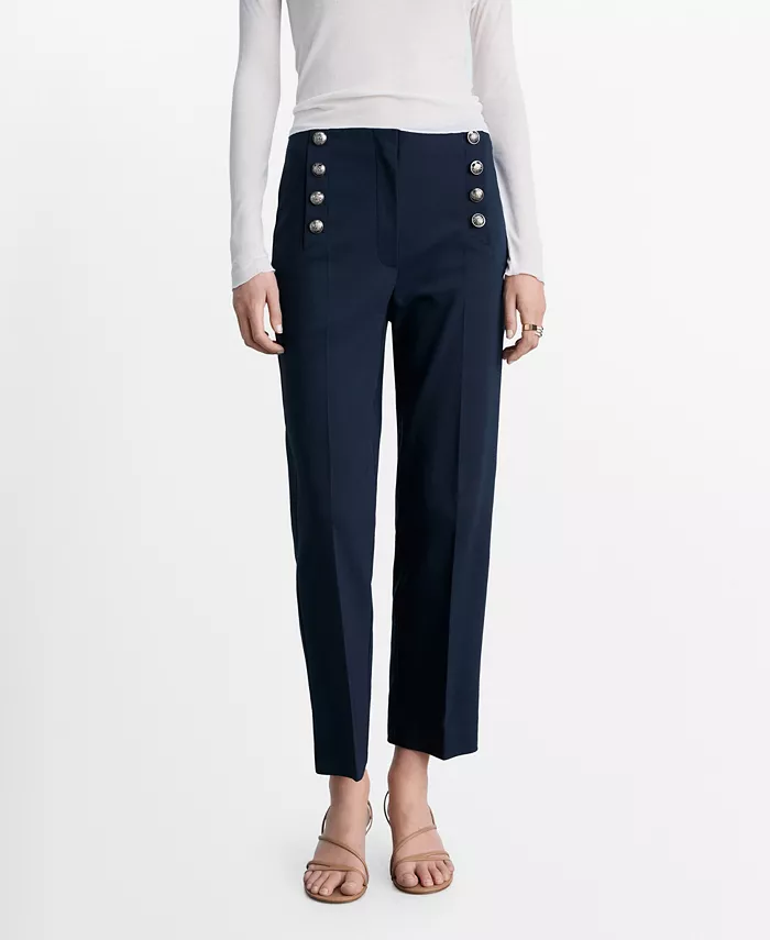 Женские прямые брюки с декоративными пуговицами MANGO, синий
Женские прямые брюки с декоративными пуговицами MANGO, синий